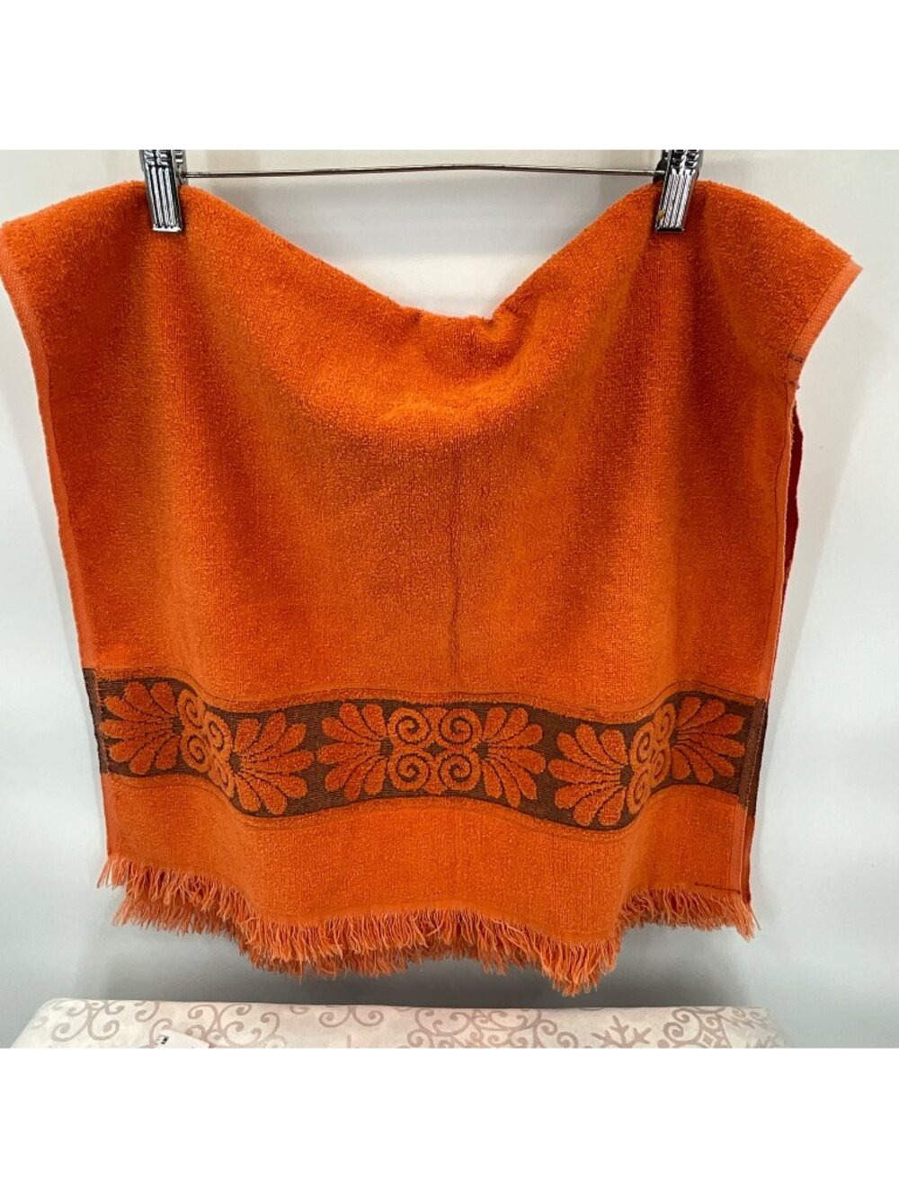 Vintage Cannon Monticello Santa Cruz style Orange Bath Towel